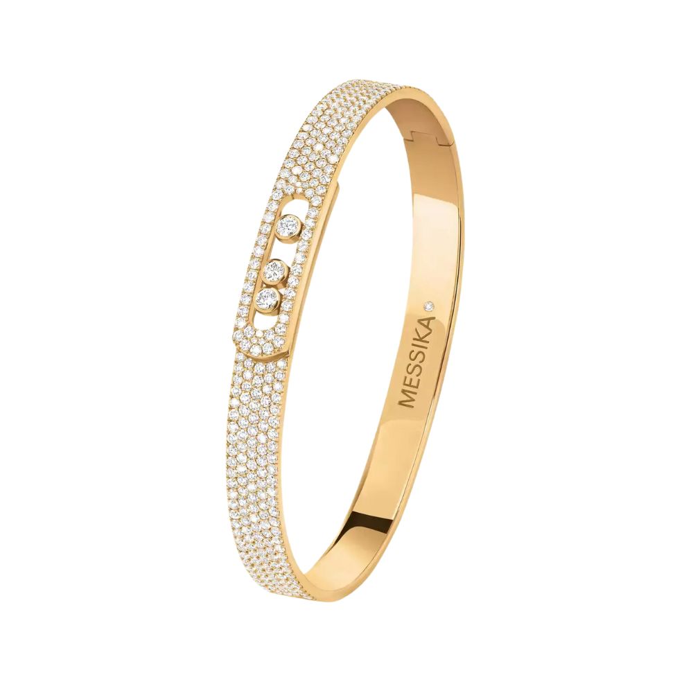 Messika 18k Yellow Gold Move Noa Full Pavé Diamond Bangle